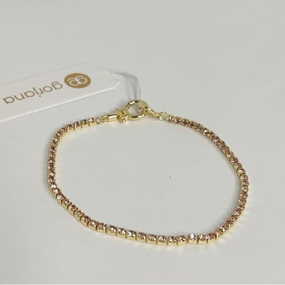 Gorjana Bracelet Lexi 18K Gold Plated Crystal Blush Pink NEW - Picture 4 of 10